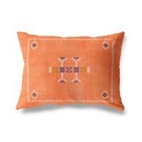 Morroccan Kilim Orange Lumbar Pillow By Becky Bailey