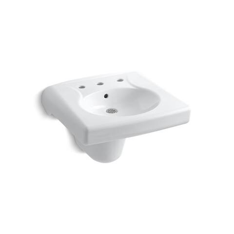 Kohler Brenham Commercial Bathroom Sink with Widespread Faucet Holes and Shroud White (K-1999-8-0)