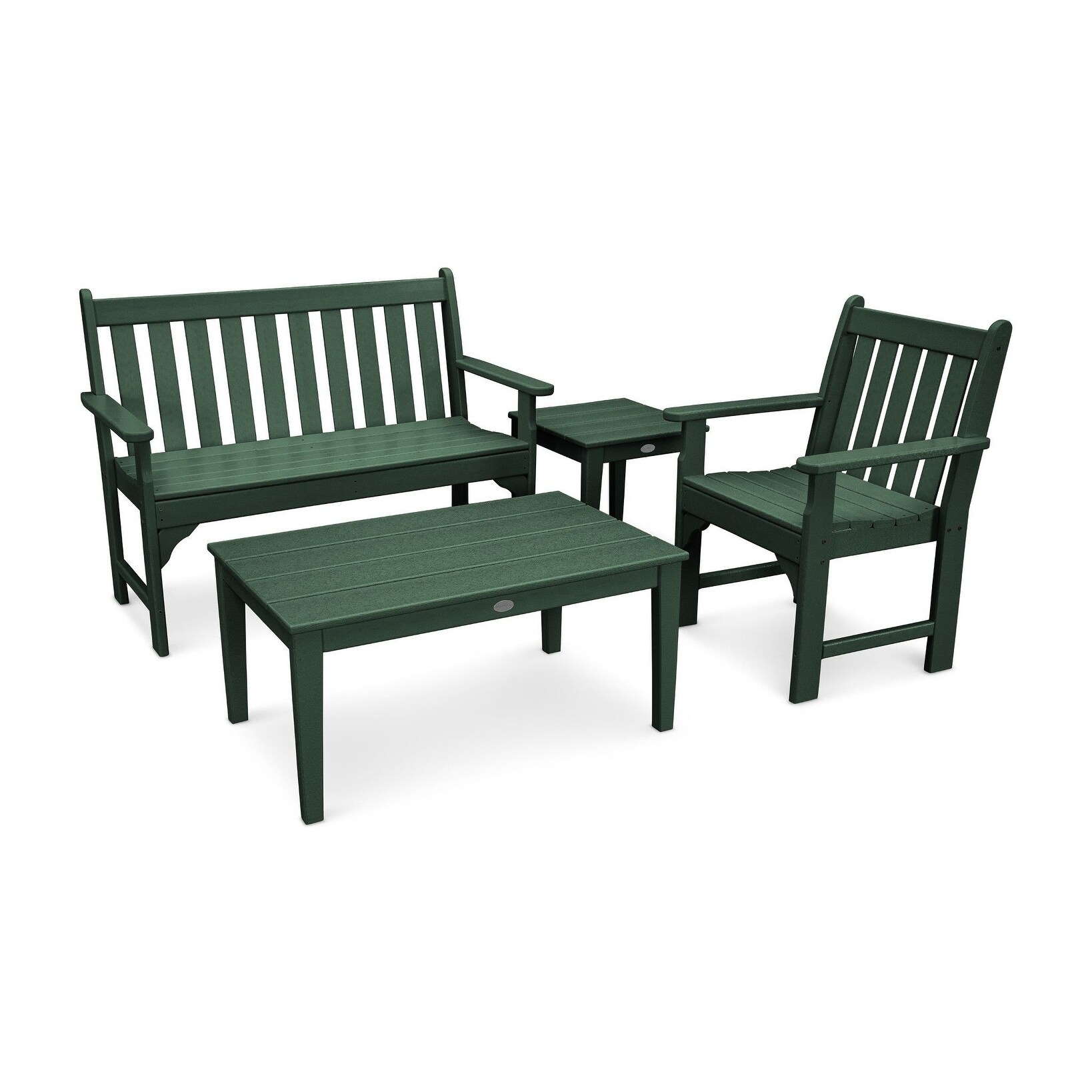 Shop Polywood Vineyard 4 Piece Outdoor Bench Chair And Table Set