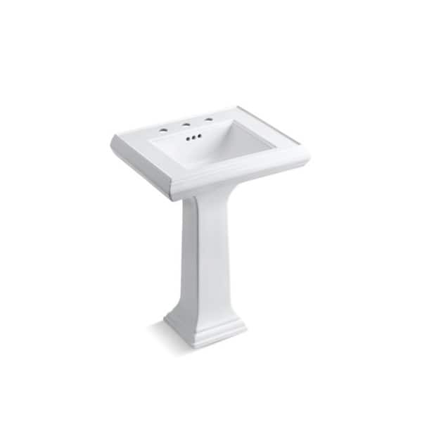 slide 2 of 5, Kohler Memoirs Classic Classic 24" Pedestal Bathroom Sink with 8" Widespread Faucet Holes White White