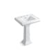 preview thumbnail 1 of 3, Kohler Memoirs Classic Classic 24" Pedestal Bathroom Sink with 8" Widespread Faucet Holes White White