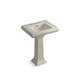 preview thumbnail 5 of 3, Kohler Memoirs Classic Classic 24" Pedestal Bathroom Sink with 8" Widespread Faucet Holes White