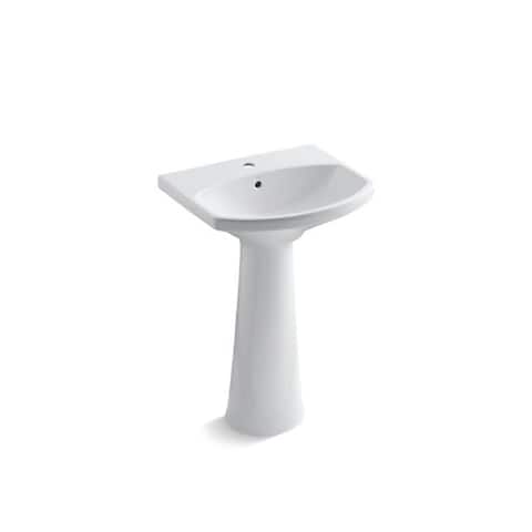 Kohler Cimarron Pedestal Bathroom Sink with Single Faucet Hole Almond