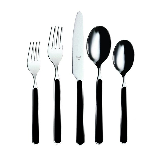 Fantasia Black 5-piece Stainless Steel Flatware Set