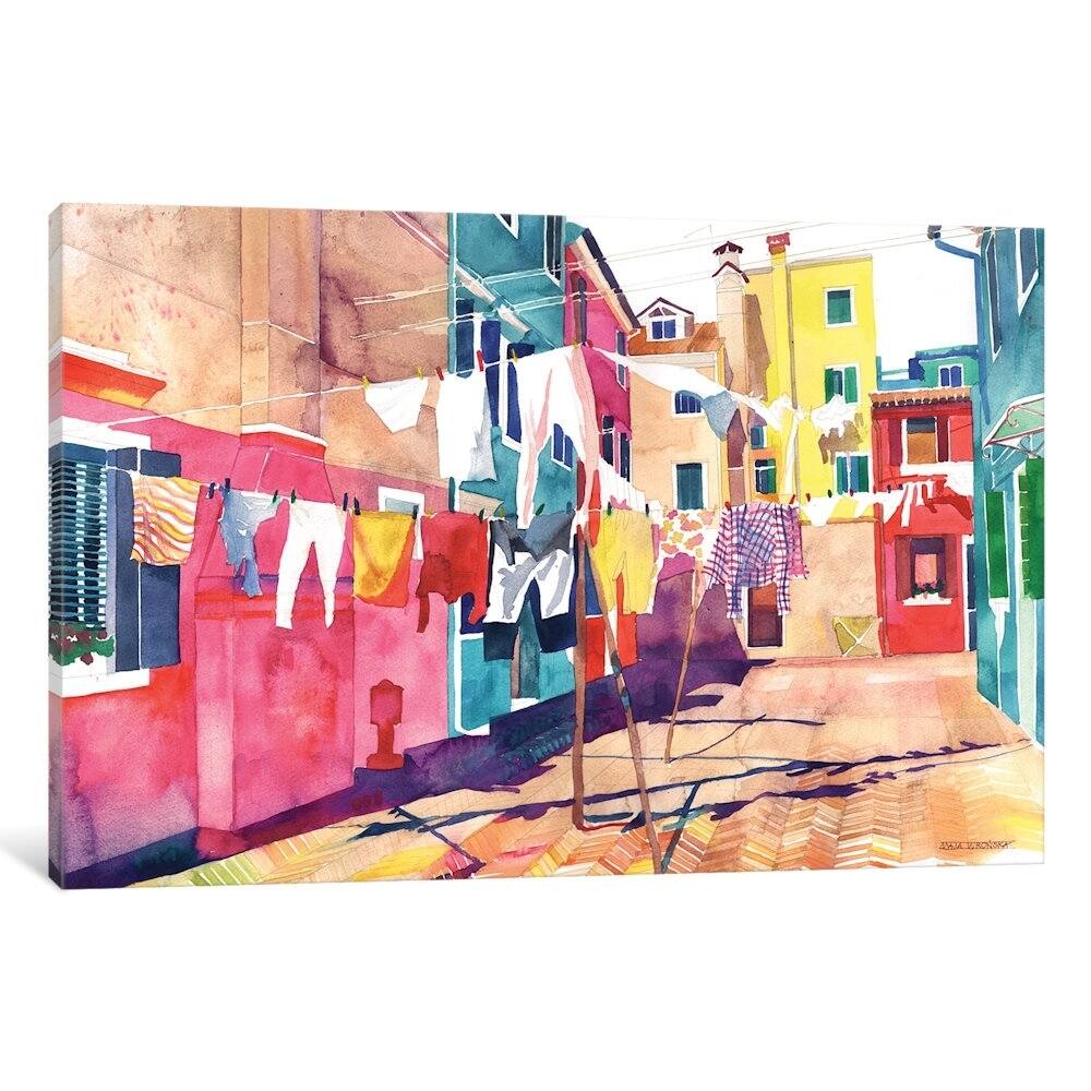iCanvas "Laundry In Venice" by Maja Wronska Canvas Print