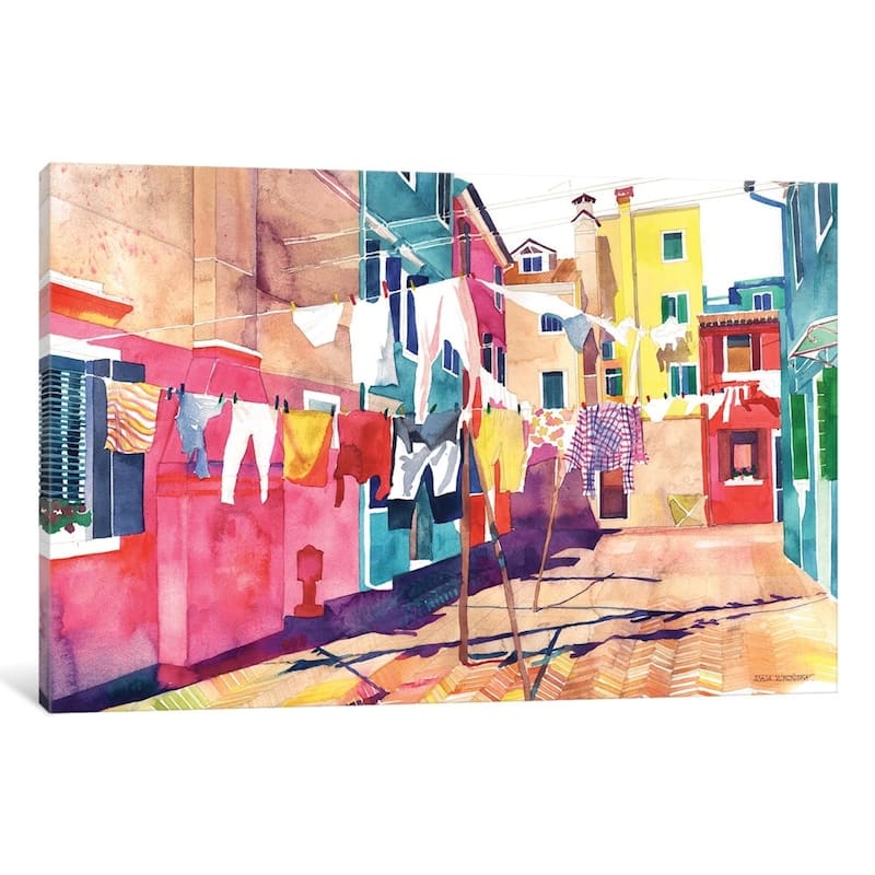 iCanvas "Laundry In Venice" by Maja Wronska Canvas Print
