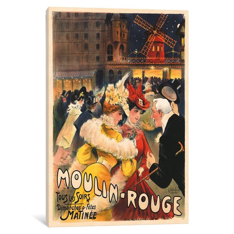 iCanvas "Le Moulin Rouge Advertisement, 1900" by E. Paul Villefroy Canvas Print