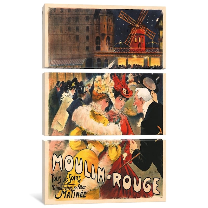 iCanvas "Le Moulin Rouge Advertisement, 1900" by E. Paul Villefroy Canvas Print