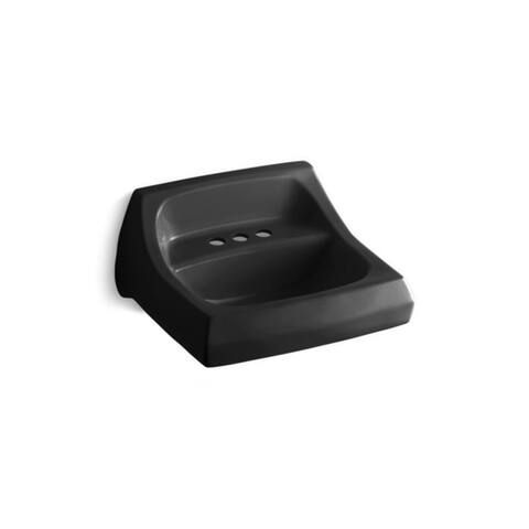 Kohler Kingston 21-1/4" X 18-1/8" Bathroom Sink with 4" Centerset Faucet Holes Black Black (K-2005-7)