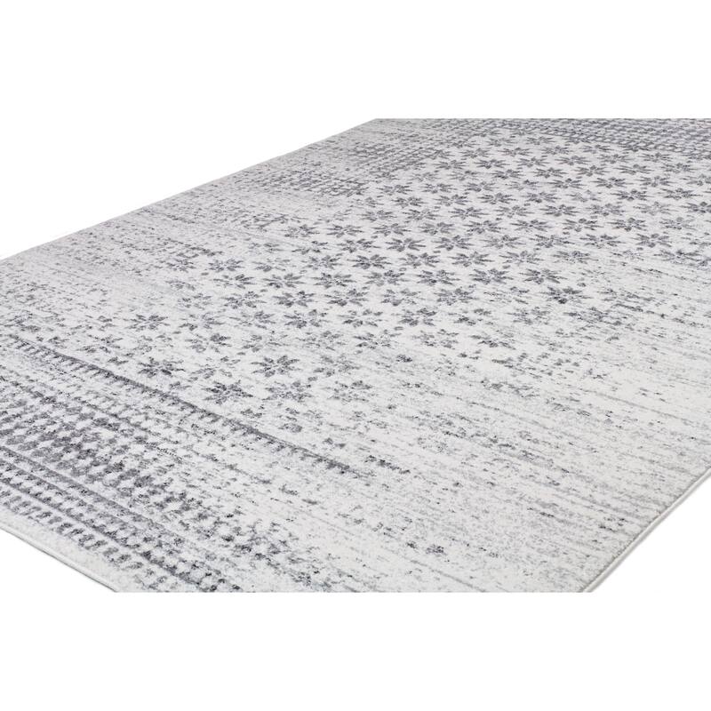 Bashian Audrey Transitional Distressed Floral Dot Area Rug