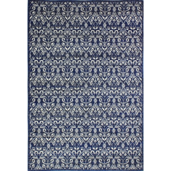 Roxana Dark Blue Transitional Area Rug - 3'6" x 5'6"