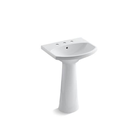 Kohler Cimarron® Pedestal Bathroom Sink with 8" Widespread Faucet Holes Almond (K-2362-8-47)