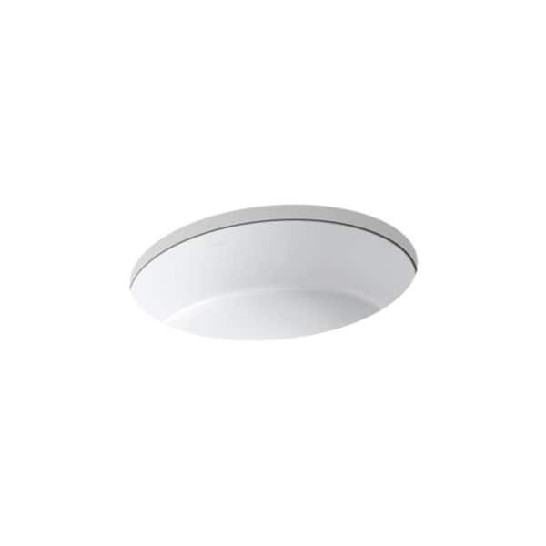 slide 1 of 1, Kohler Verticyl® Oval Undermount Bathroom Sink White (K-2881-0)