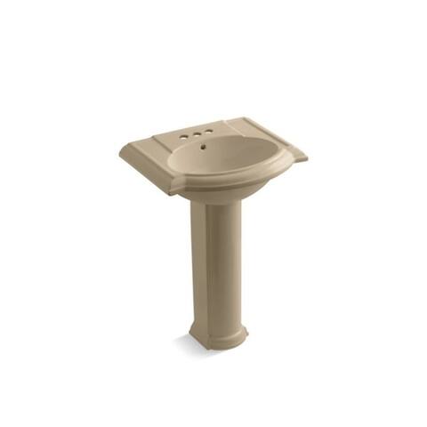 Kohler Devonshire® 24" Pedestal Bathroom Sink with 4" Centerset Faucet Holes Almond (K-2286-4-47)