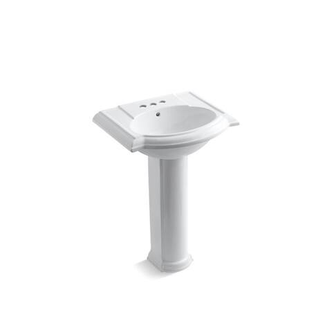 Kohler Devonshire® 24" Pedestal Bathroom Sink with 4" Centerset Faucet Holes Almond (K-2286-4-47)