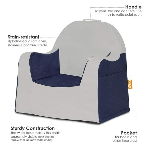 Shop P Kolino Little Reader Grey Slip Cover Chair Free