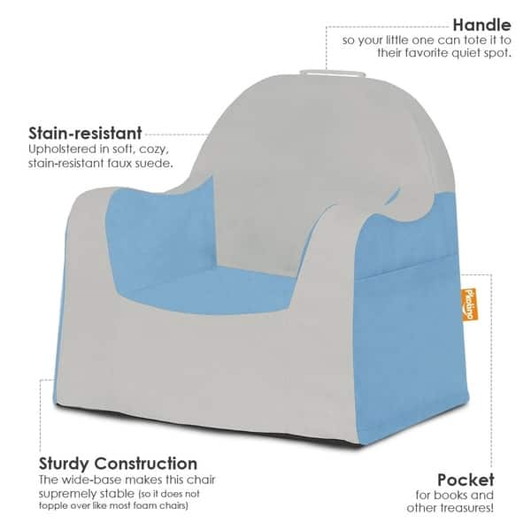 Shop P Kolino Little Reader Grey Slip Cover Chair Free