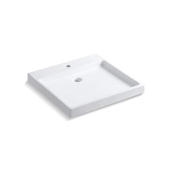 slide 1 of 1, Kohler Purist® Wading Pool® Fireclay Vessel Bathroom Sink with Single Faucet Hole White (K-2314-1-0)