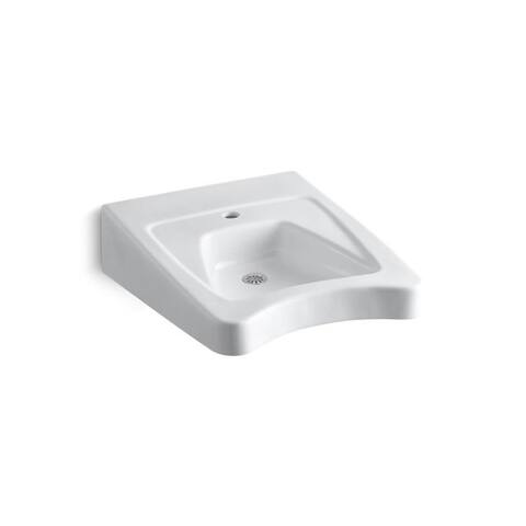 Kohler Morningside 20" X 27" Wheelchair Bathroom Sink with Single Faucet Hole White (K-12638-0)