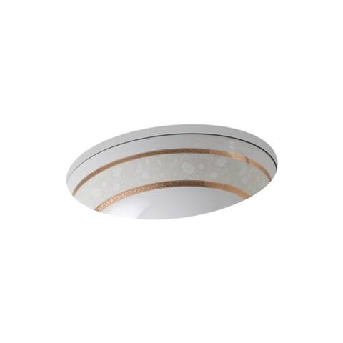 Kohler Flight Of Fancy with Gold Caxton® Oval Undermount Bathroom Sink White (K-14218-FG-0)