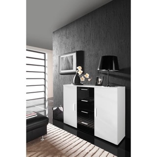 Overstock UNI Sideboard (White/White/Black)