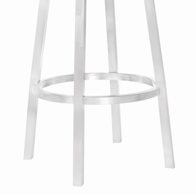 Balboa 26" Swivel Counter Stool, Vintage Gray and Brushed Stainless Steel