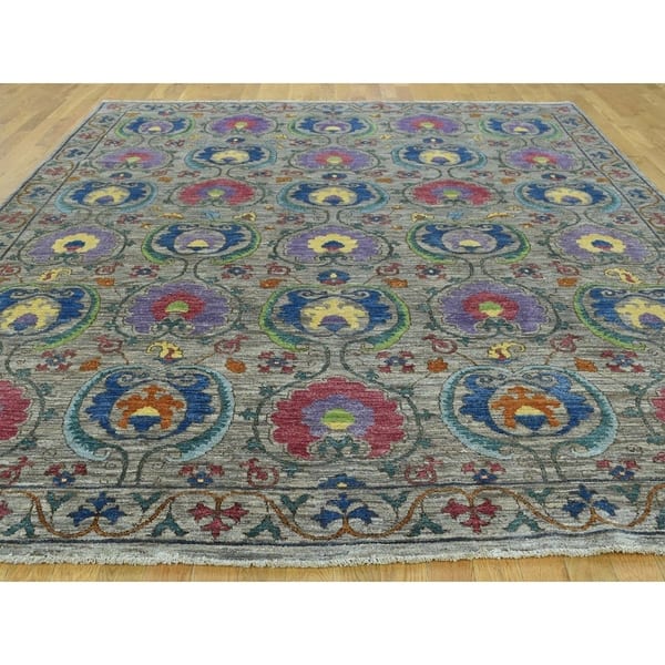 Hand Knotted Grey Arts And Crafts With Wool Oriental Rug 8 1 X 10 On Sale Overstock 21524457