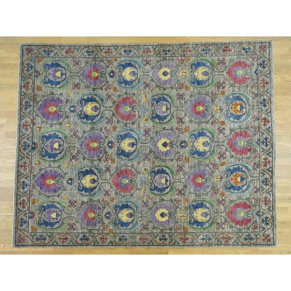 Hand Knotted Grey Arts And Crafts With Wool Oriental Rug 8 1 X 10 On Sale Overstock 21524457