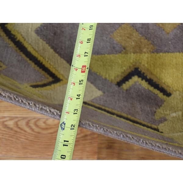 dimension image slide 1 of 2, Hand Knotted Yellow Clearance with Wool Oriental Rug - 7'8 x 9'7