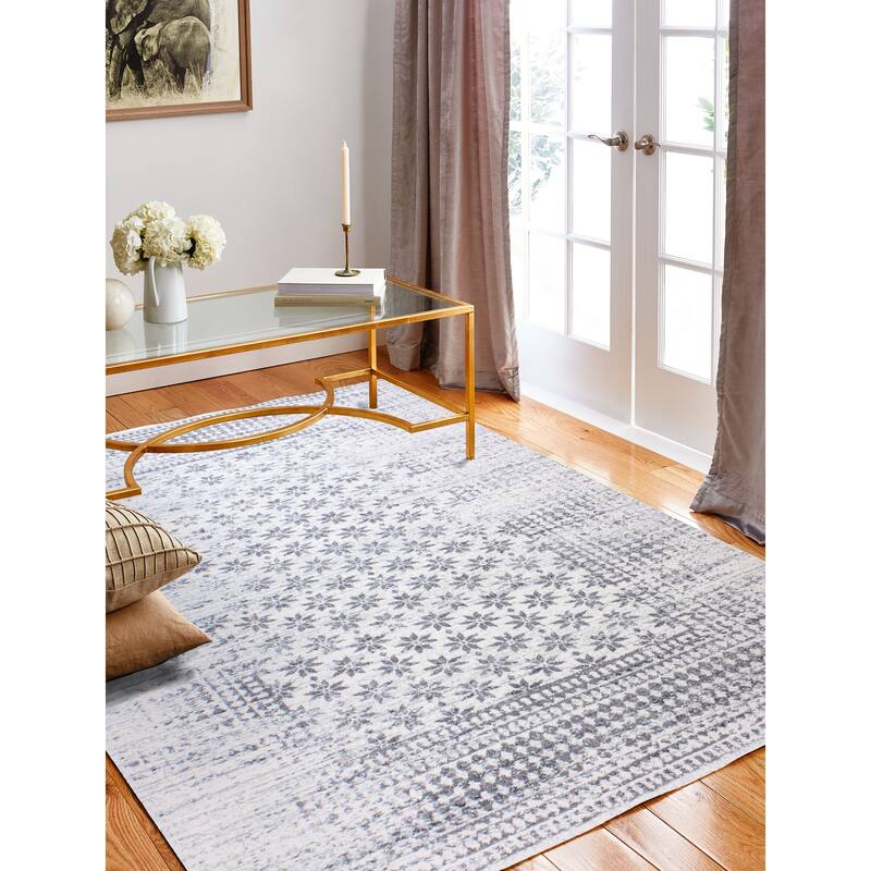 Bashian Audrey Transitional Distressed Floral Dot Area Rug