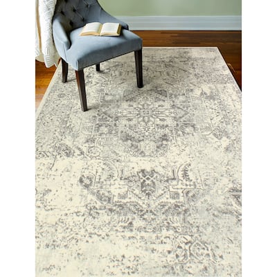 Bashian Digna Transitional Distressed Medallion Area Rug
