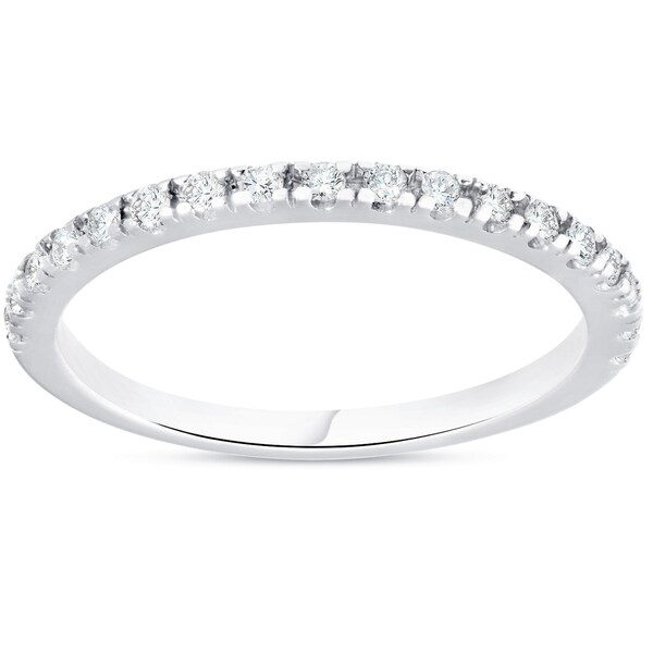 Shop Bliss 10k White  Gold  1 4 ct TDW Diamond Wedding  Ring  