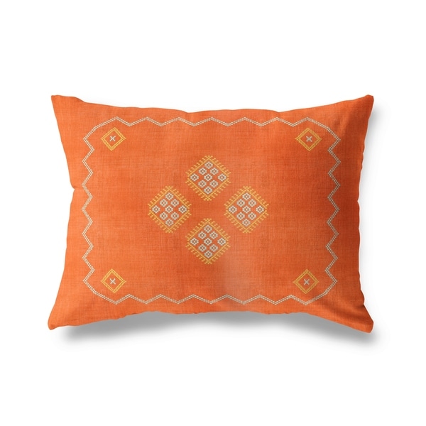 Kilim Orange Lumbar Pillow By Kavka Designs