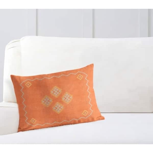 Kilim Orange Lumbar Pillow By Kavka Designs Bed Bath & Beyond 21526169