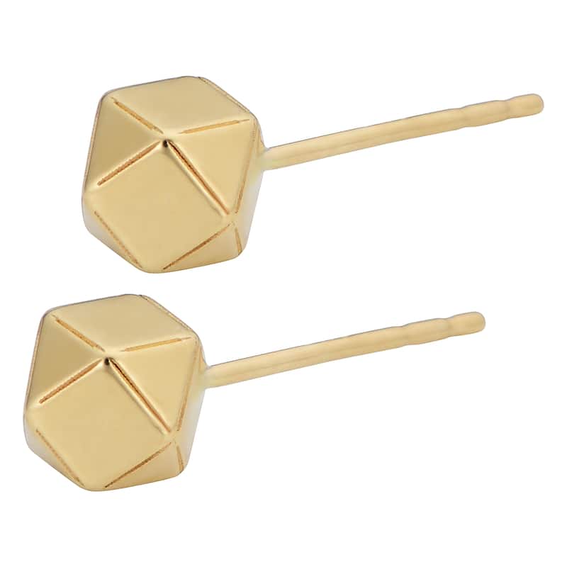 Fremada 14k Yellow Gold Geometric Stud Earrings