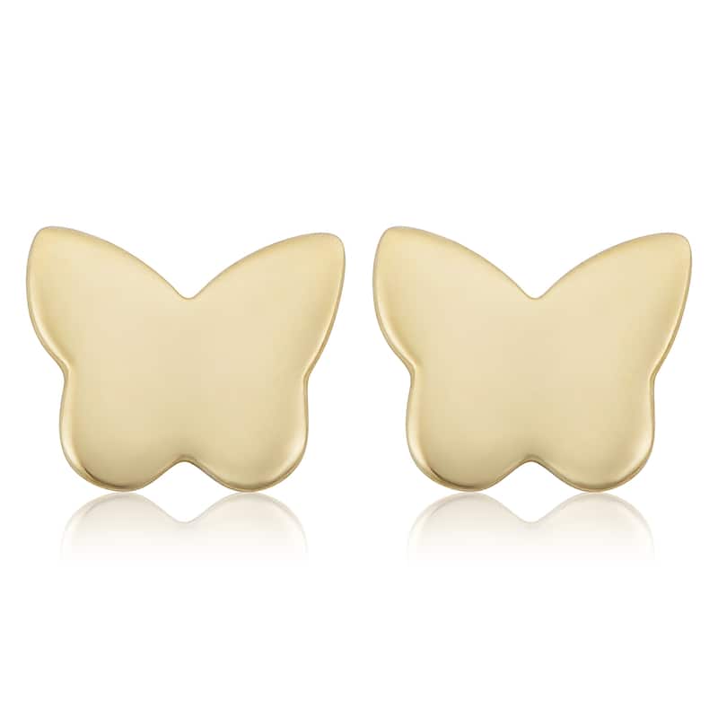 Fremada 14k Yellow Gold Butterfly Stud Earrings