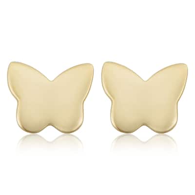 Fremada 14k Yellow Gold Butterfly Stud Earrings