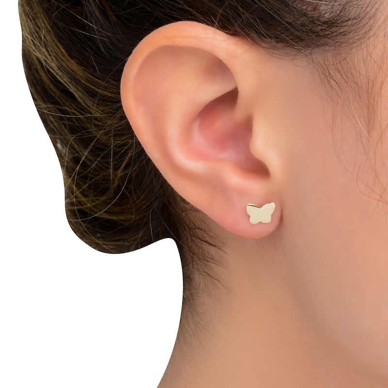 Fremada 14k Yellow Gold Butterfly Stud Earrings