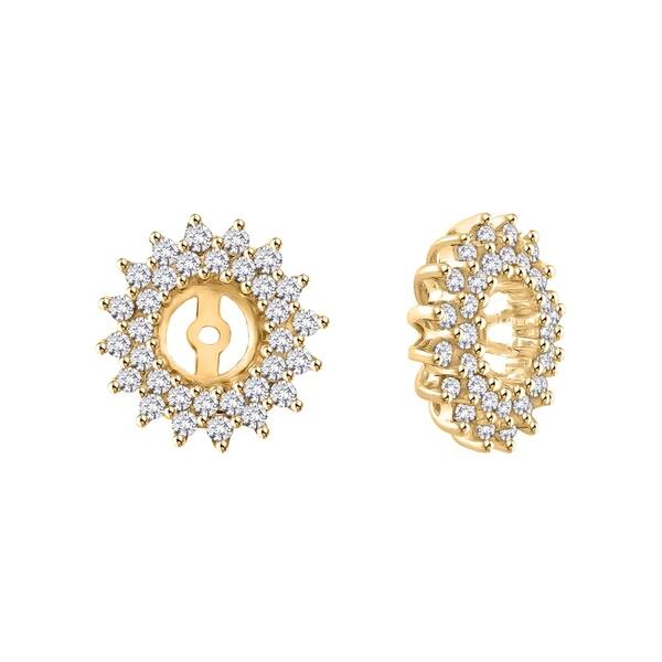 and Sapphire 0.16 ct. tw. G-H,I2-I3 Sterling Silver Starburst Inspired Earring Jacket with Diamonds and Sapphire 0.16 ct. tw. G-H,I2-I3 Sterling Silver Starburst Inspired Earring Jacket with Diamonds