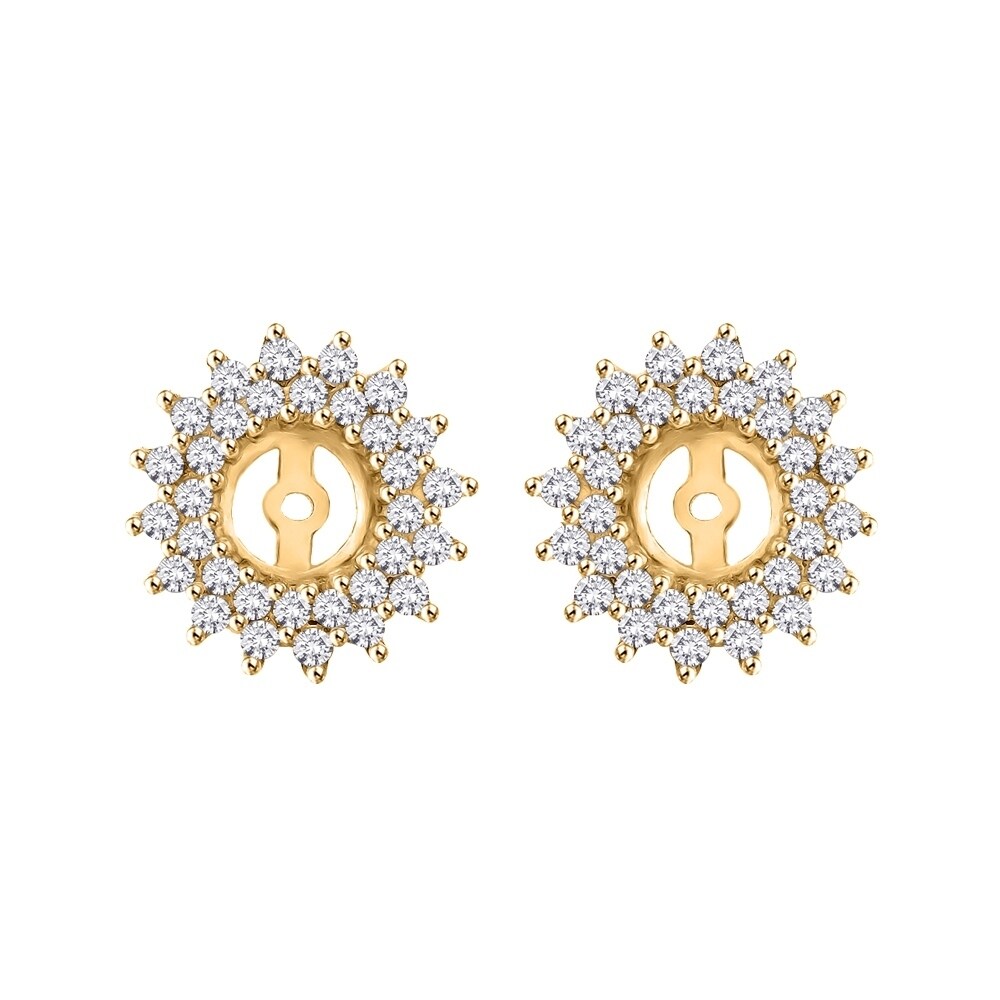 14k Yellow Gold 1 2ct Tdw Diamond Earring Jackets I J I1 14k Yellow Gold 1 2ct Tdw Diamond Earring Jackets I J I1