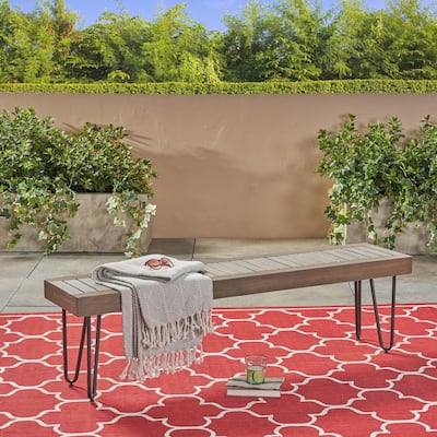 Jane Outdoor Industrial Bench by Christopher Knight Home