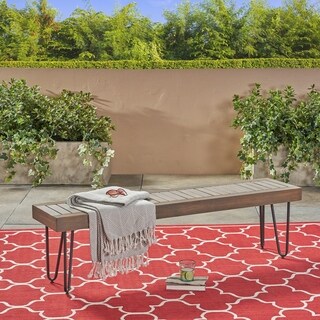 Jane Outdoor Industrial Bench by Christopher Knight Home