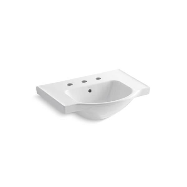 slide 1 of 1, Kohler Veer™ 24" Widespread Sink Basin White (K-5248-8-0)