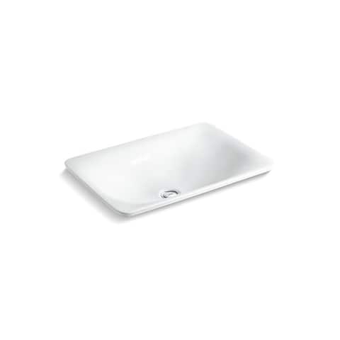 Kohler Sartorial Herringbone Carillon® Rectangle Wading Pool® Vessel Bathroom Sink White (K-75749-HD1-0)