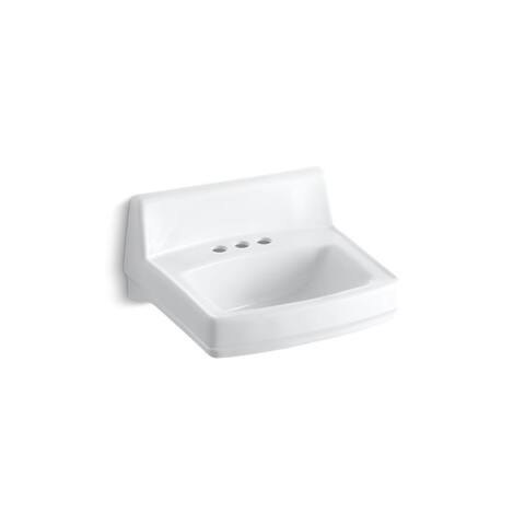 Kohler Greenwich 20-3/4" X 18-1/4" Bathroom Sink with 4" Centerset Faucet Holes and No Overflow White (K-2032-N-0)