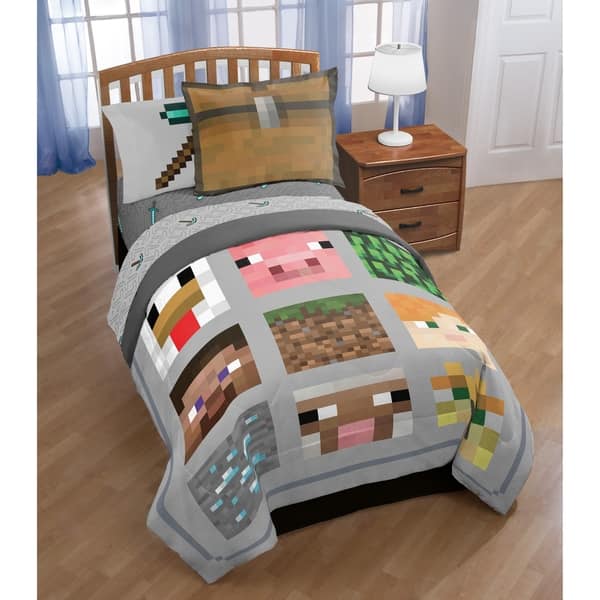 Shop Minecraft Reversible 3 Piece Quilt Set On Sale Free