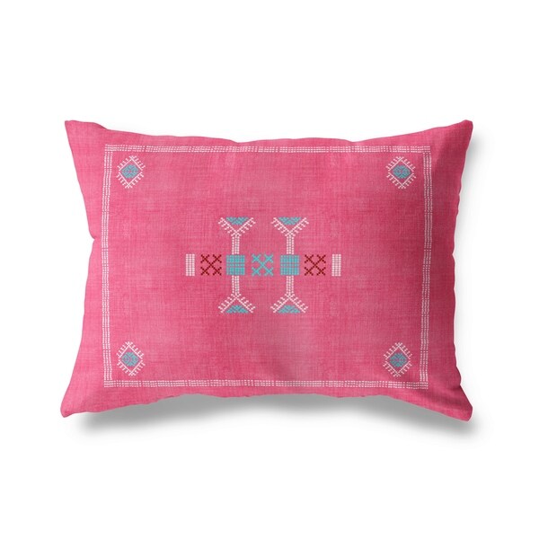 Morroccan Kilim Pink Lumbar Pillow By Kavka Designs