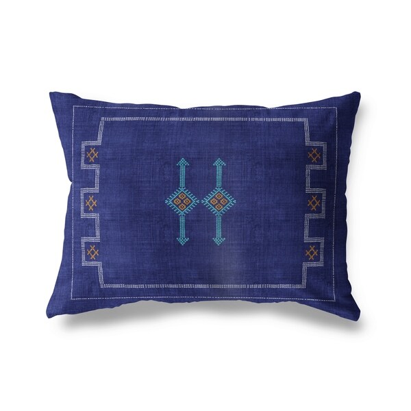 Cactus Silk Indigo Lumbar Pillow By Kavka Designs