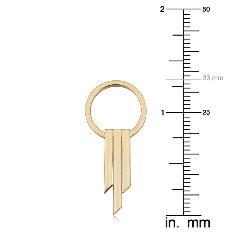 Fremada 14k Yellow Gold Circle and Bar Earrings