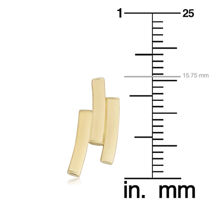 Fremada 14k Yellow Gold Triple Curved Bar Earrings